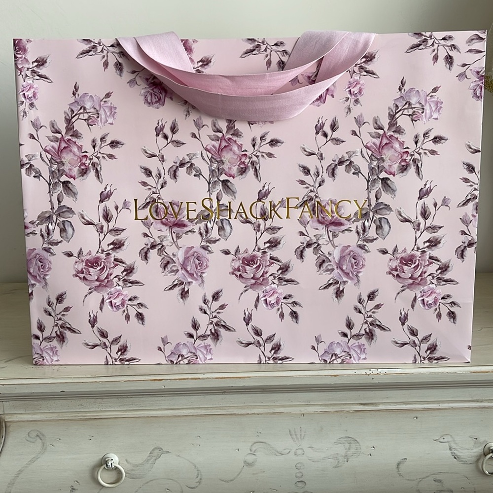 LoveShackFancy LARGE Pink Floral Gift Bag